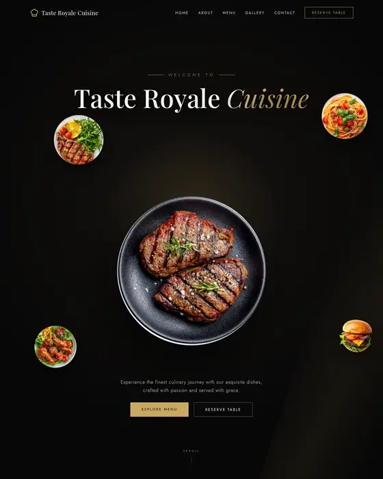 Mẫu website Taste Royale — Nhà hàng & F&B