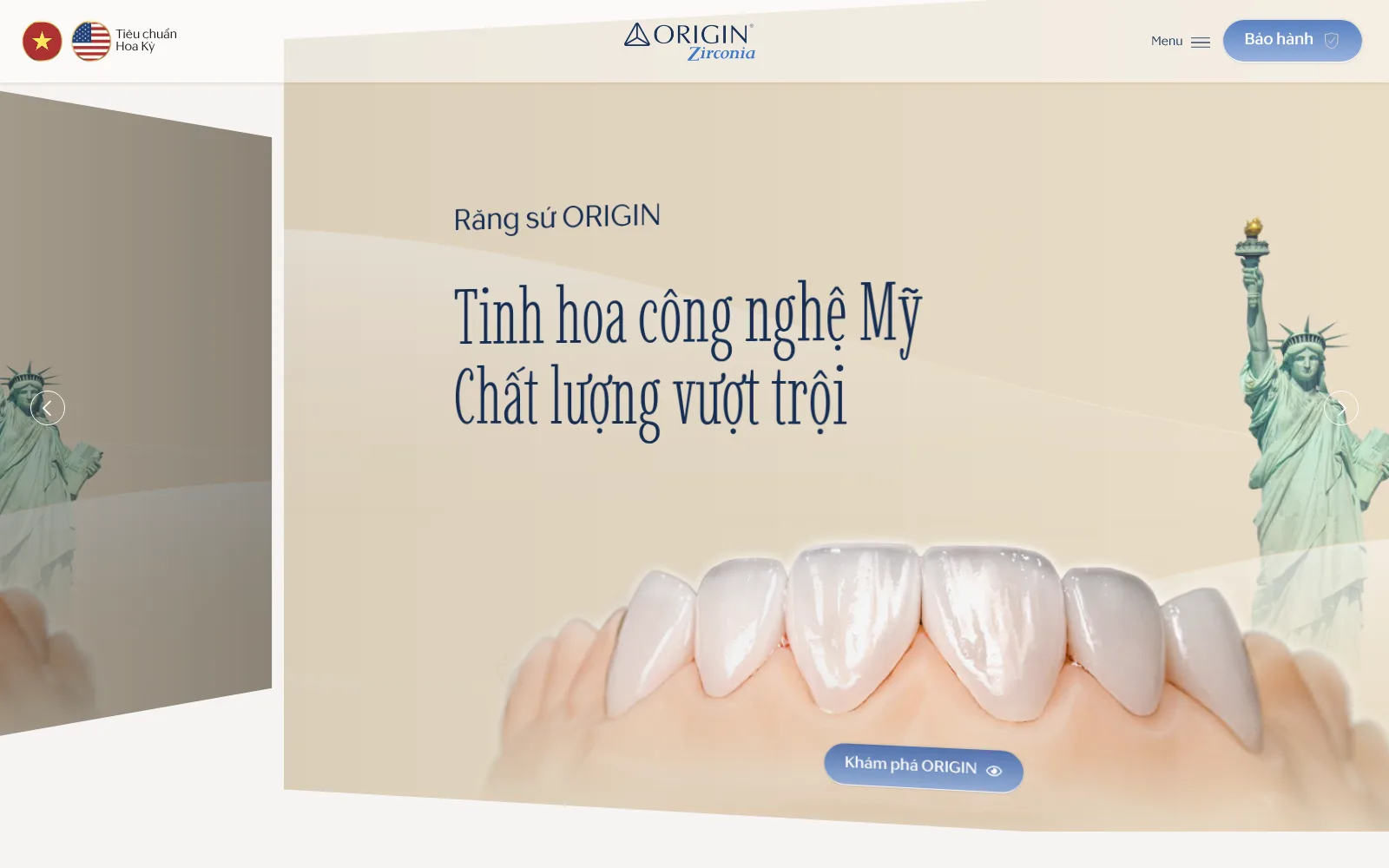 Giao diện website Origin Dental do INNOWEB thiết kế