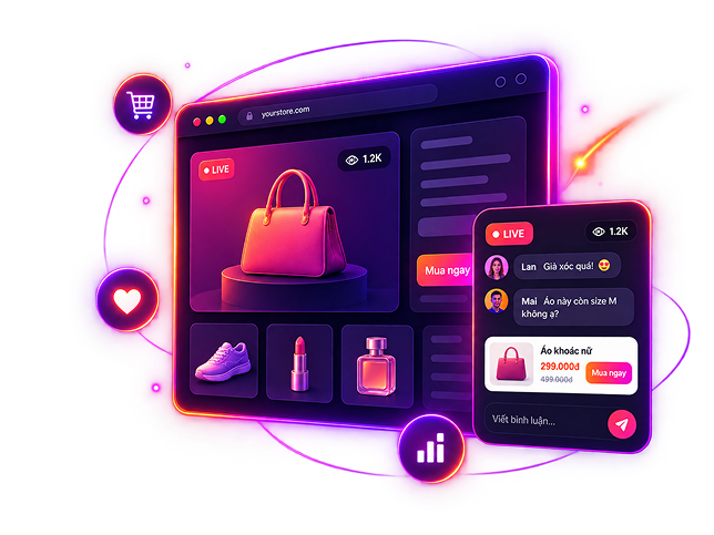 Khung livestream Weblive gắn trên website bán hàng